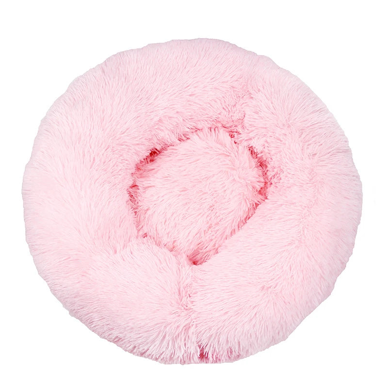 Oversized Calming Donut Dog Bed – XL Plush Round Bed for Large Dogs