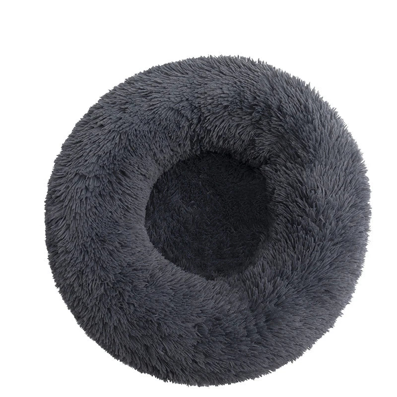 Oversized Calming Donut Dog Bed – XL Plush Round Bed for Large Dogs