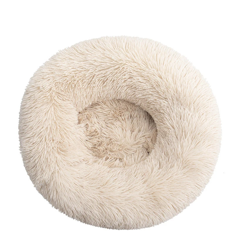 Oversized Calming Donut Dog Bed – XL Plush Round Bed for Large Dogs