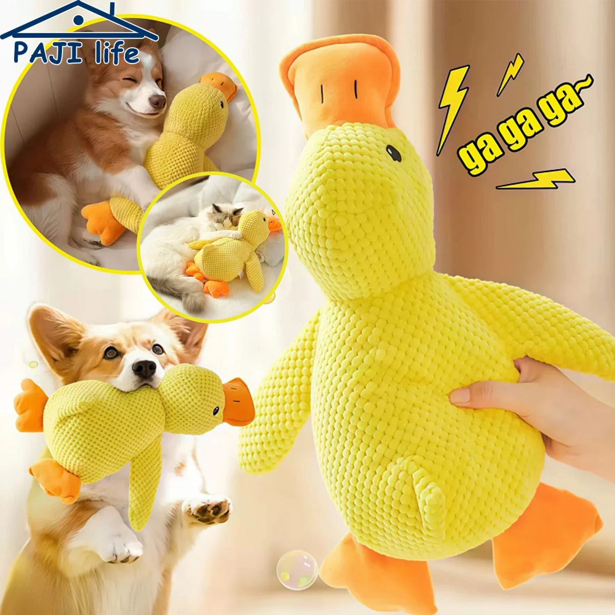 Quacking Duck Dog Toy – Interactive Squeaky Chew Toy for Dogs