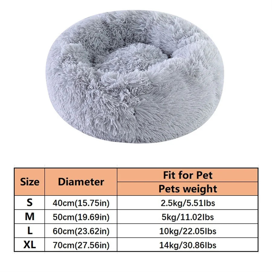 Faux Fur Calming Donut Bed – Small Dogs & Toy Breeds, Machine Washable