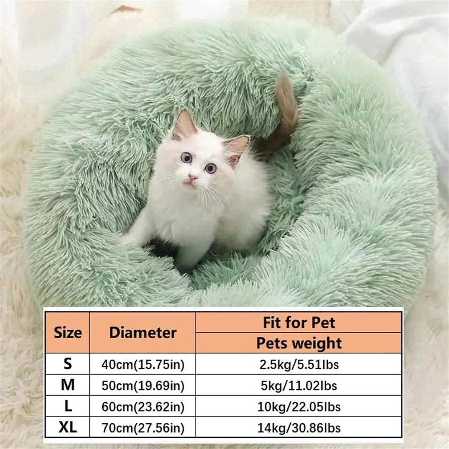 Faux Fur Calming Donut Bed – Small Dogs & Toy Breeds, Machine Washable