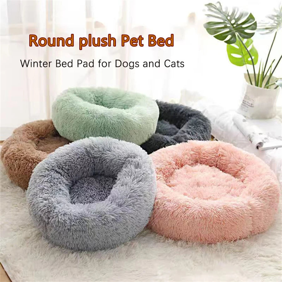 Faux Fur Calming Donut Bed – Small Dogs & Toy Breeds, Machine Washable