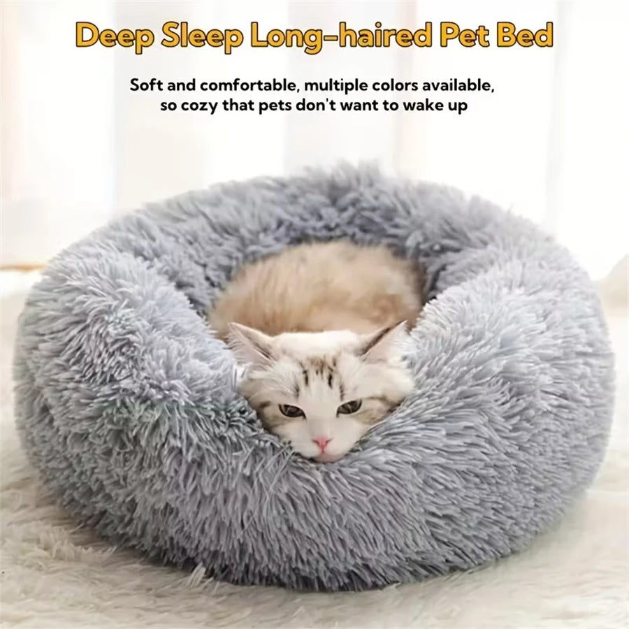 Faux Fur Calming Donut Bed – Small Dogs & Toy Breeds, Machine Washable