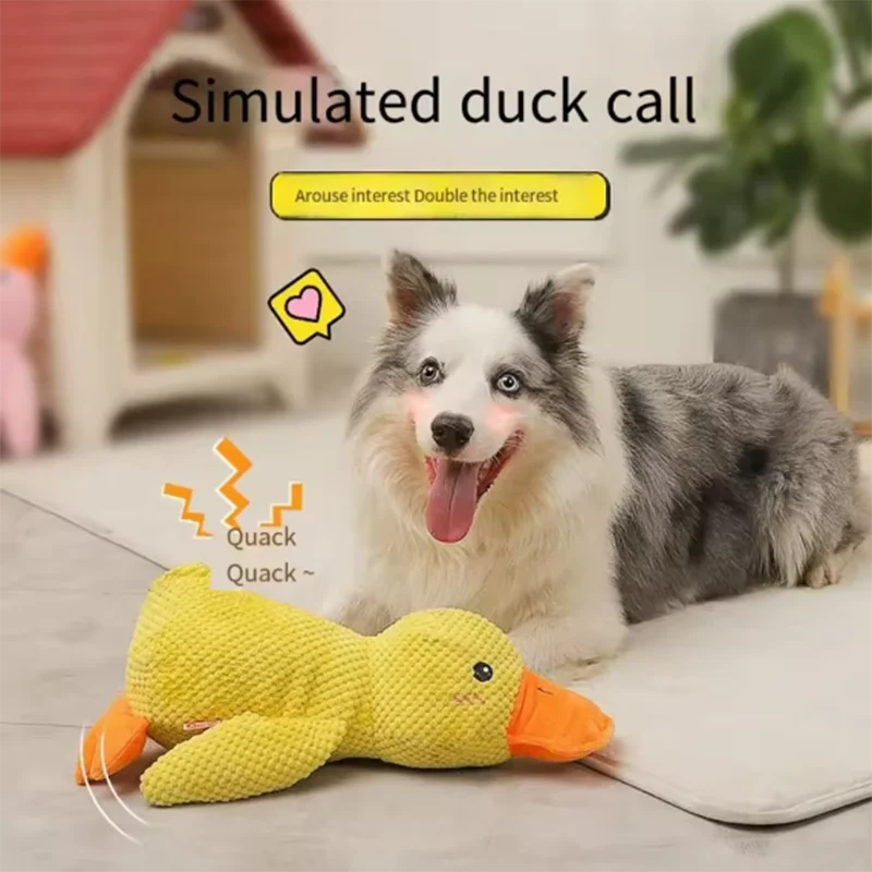 Quacking Duck Dog Toy – Interactive Squeaky Chew Toy for Dogs