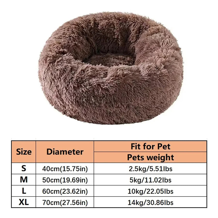 Faux Fur Calming Donut Bed – Small Dogs & Toy Breeds, Machine Washable