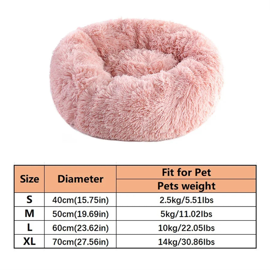 Faux Fur Calming Donut Bed – Small Dogs & Toy Breeds, Machine Washable
